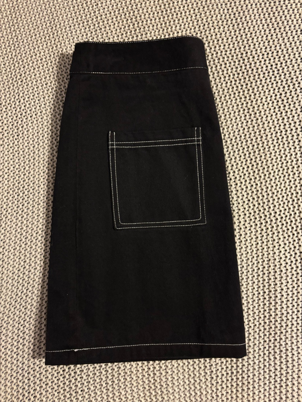 Very J Black Mini Skirt with White Contrast Stitching - Picture 5 of 10